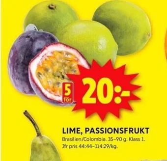 ICA Kvantum LIME, PASSIONSFRUKT erbjuda