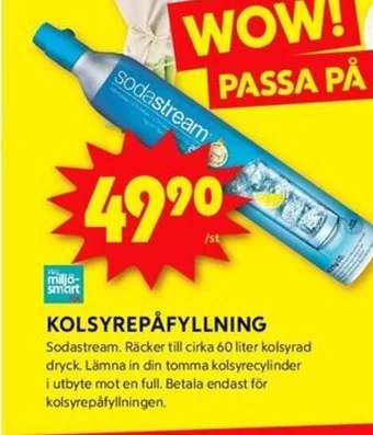 ICA Kvantum KOLSYREPÅFYLLNING Sodastream erbjuda