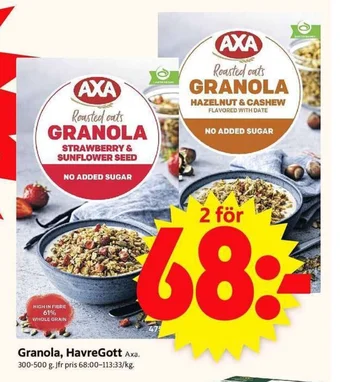 ICA Supermarket Granola, HavreGott Axa erbjuda