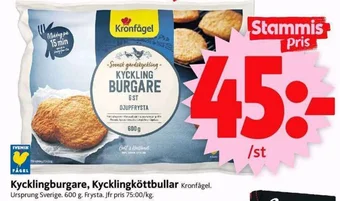 Kycklingburgare, Kycklingköttbullar Kronfågel