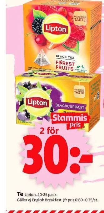 ICA Supermarket Te Lipton. 20-25 pack. erbjuda
