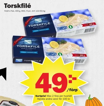 Pekås Torskfilé erbjuda