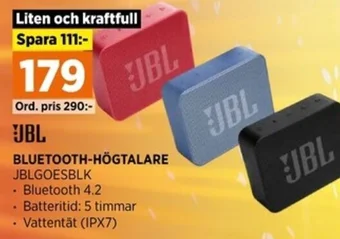 Power JBL BLUETOOTH-HÖGTALARE JBLGOESBLK erbjuda