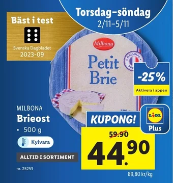 Lidl MILBONA Brieost erbjuda