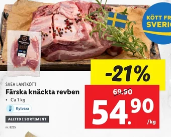 Lidl SVEA LANTKÖTT Färska knäckta revben erbjuda