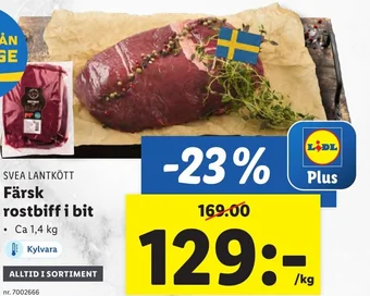 Lidl SVEA LANTKÖTT Färsk rostbiff i bit erbjuda