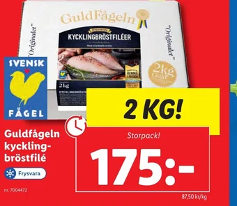 Lidl Guldfågeln kyckling-bröstfilé erbjuda