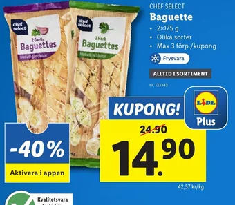 Lidl CHEF SELECT Baguette erbjuda