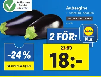 Lidl Aubergine erbjuda