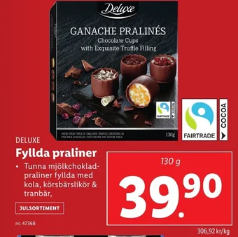 Lidl DELUXE Fyllda praliner erbjuda