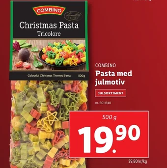 Lidl COMBINO Pasta med julmotiv erbjuda
