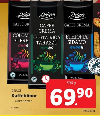 Lidl DELUXE Kaffebönor erbjuda