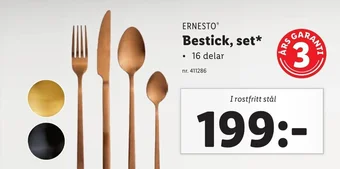 Lidl ERNESTO Bestick, set erbjuda