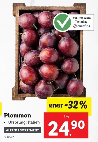 Lidl Plommon erbjuda