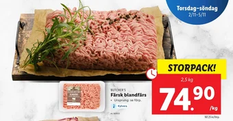 Lidl BUTCHER'S Färsk blandfärs erbjuda
