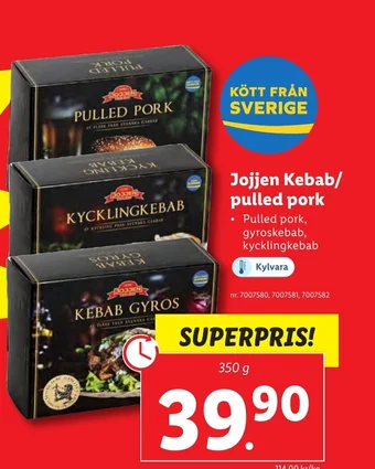 Lidl Jojjen Kebab/ pulled pork erbjuda
