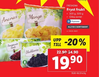 Lidl FRESHONA Fryst frukt erbjuda