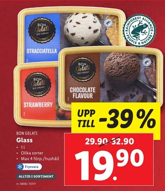 Lidl BON GELATI Glass erbjuda