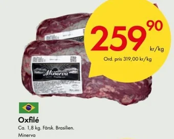 Snabbgross Oxfilé Ca. 1,8 kg. Färsk. Brasilien. Minerva erbjuda