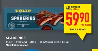 Willys Spareribs erbjuda