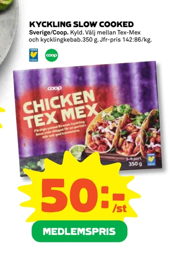 Coop Kyckling slow cooked erbjuda
