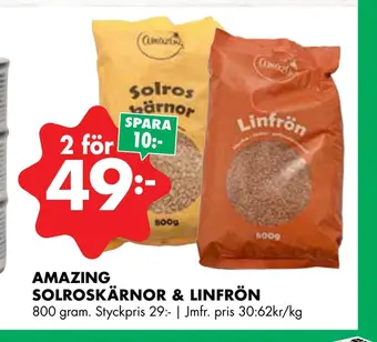 ÖoB Amazing solroskärnor & linfrön erbjuda
