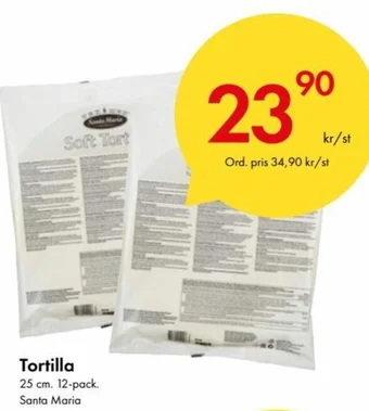 Tortilla 25 cm. 12-pack. Santa Maria