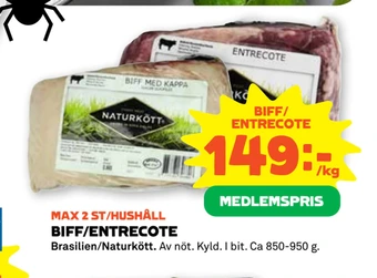 Coop Forum Biff/entrecote erbjuda