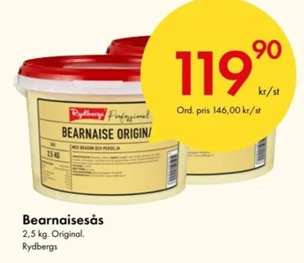 Snabbgross Bearnaisesås 2,5 kg. Original. Rydbergs erbjuda