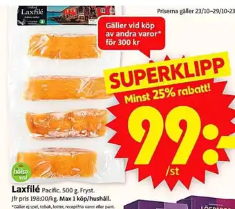 ICA Supermarket Laxfilé Pacific erbjuda