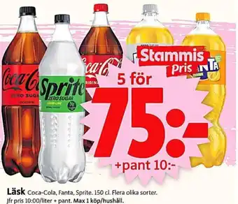 ICA Supermarket Läsk Coca-Cola, Fanta, Sprite. 150 cl erbjuda