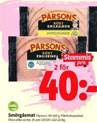 ICA Supermarket Smörgåsmat Pärsons erbjuda