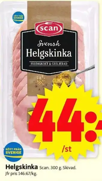 ICA Supermarket Helgskinka Scan. 300 g. Skivad erbjuda