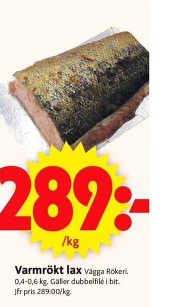 Varmrökt lax vägga Rökeri