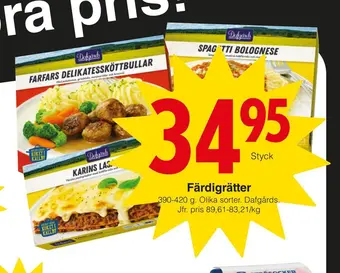 Matöppet Färdigrätter erbjuda