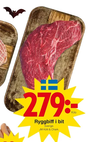 Matöppet Ryggbiff i bit erbjuda