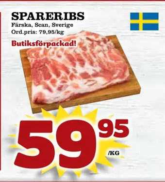 Supergrossen Spareribs erbjuda
