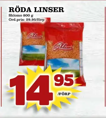 Supergrossen Röda linser erbjuda