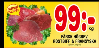 Nya Pulsen Färsk högrev, rostbiff & fransyska erbjuda