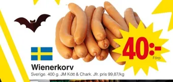 Matöppet Jm chark wienerkorv erbjuda