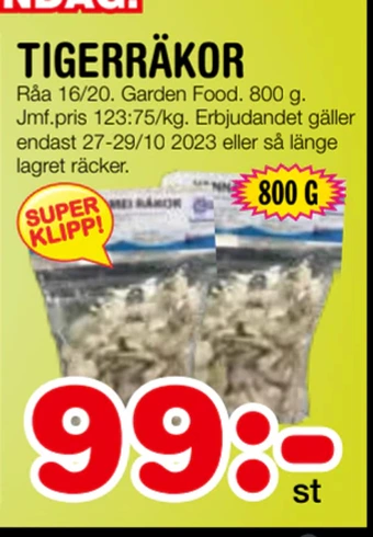 Nya Pulsen Tigerräkor erbjuda