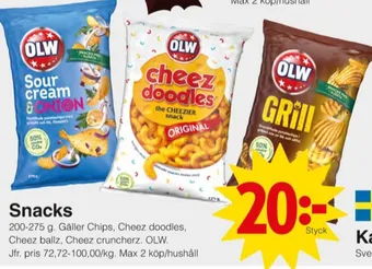 Matöppet Olw chips erbjuda