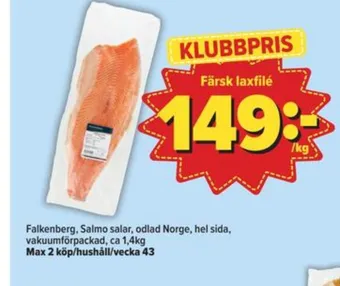 Östenssons Falkenberg seafood laxfilé erbjuda