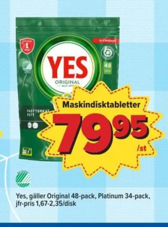 Yes diskmaskintabs