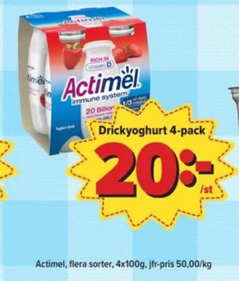 Östenssons Actimel drickyoghurt erbjuda