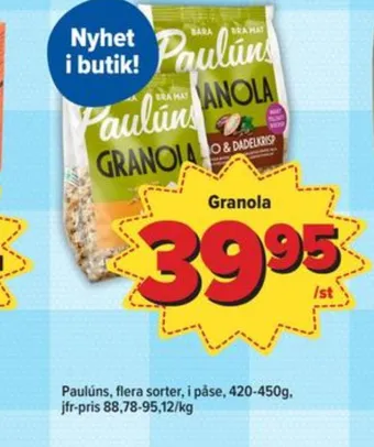 Östenssons Paulùns granola erbjuda