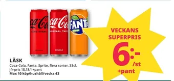 Tempo Coca cola läskedryck erbjuda