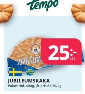 Tempo Jubileumskaka vetekakor erbjuda