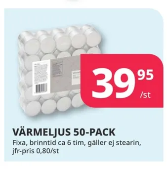 Tempo Fixa värmeljus erbjuda