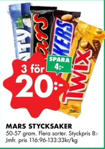 ÖoB Mars chokladbar erbjuda